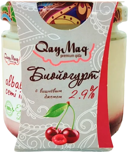 Yogurt with cherry jam