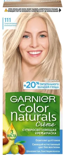 Стойкая крем-краска для волос Color Naturals оттенок 111 Суперосветляющий платиновый блонд