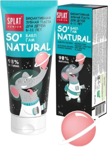 Детская зубная паста Junior Bubble защита от бактерий и кариеса Gum