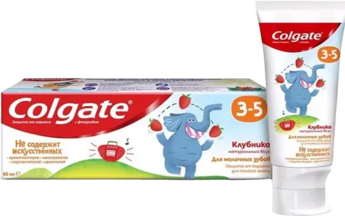 Uşaqlar üçün diş pastası Çiyələk ftor ilə 3-5 yaş arası