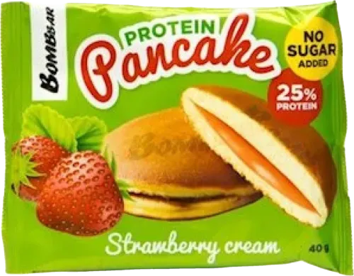 Proteinli pankek çiyələkli krem