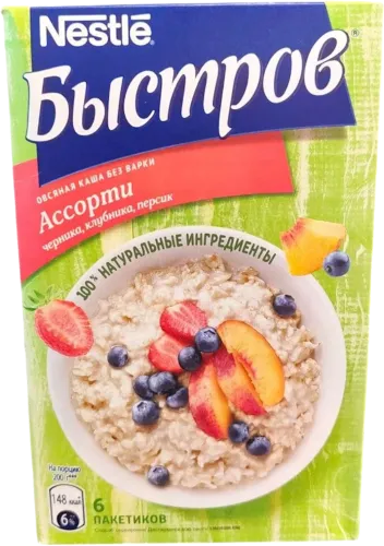 Каша Быстров с ягодами и персиками