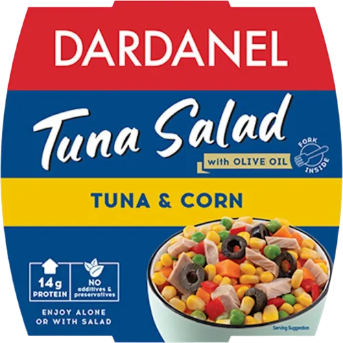 Tuna balıgı ilə salad konservalı