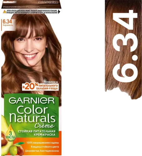 Saç üçün qalıcı krem-boya Color Naturals 6.34 Karamel
