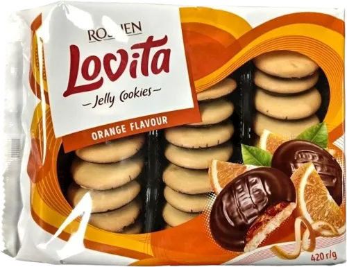 Печенье Lovita с желейной начинкой апельсин