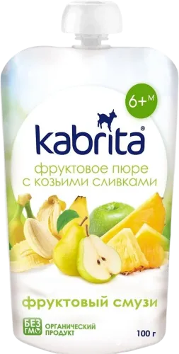 Фруктовое пюре с козьими сливками фруктовое смузи с 6 месяцев