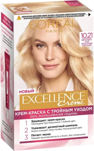 L'Oréal Paris Excellence Crème 10.21 Lightest Pearl Blonde Lightening Permanent Hair Dye