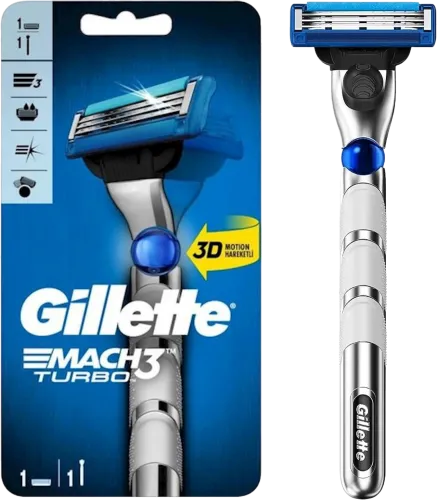 Təraş üçün ülgüc Mach 3 Turbo 3D 1 dəyişkən kasetlə