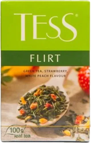 Çiyələk və şaftalılı yaşıl dəmləmə çayı Flirt