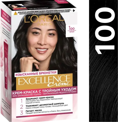 Saç boyası L'Oréal Paris Excellence Creme 100 Qara