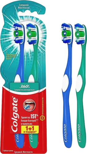 360° Clean Medium Toothbrushes 1+