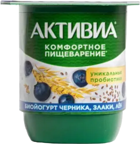 Йогурт Activia с черной смородиной и злаками