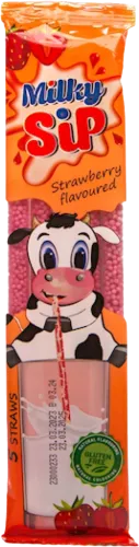 İçki üçün çubuqlar Milky Sip Strawberry 5 əd