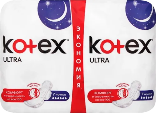 Gigiyenik bezlər Kotex Ultra Dry Night Duo 14 əd