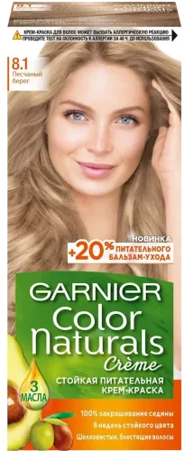 Color Naturals Permanent Cream Hair Dye shade 8.1 Sandy Beach
