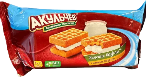 Vyana vafliləri yumuşaq yoqurt ilə 
