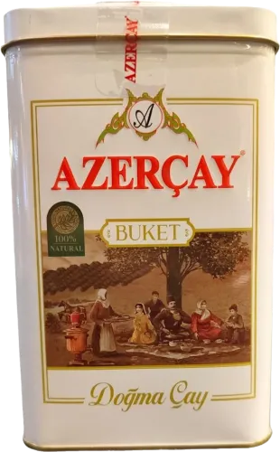 Buket black leaf tea in a jar