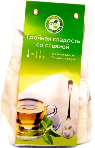 Şəkər tozu Üçqat şirin stevia ekstraktı ilə