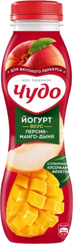 İçməli yoqurt şaftalı və mango ilə 