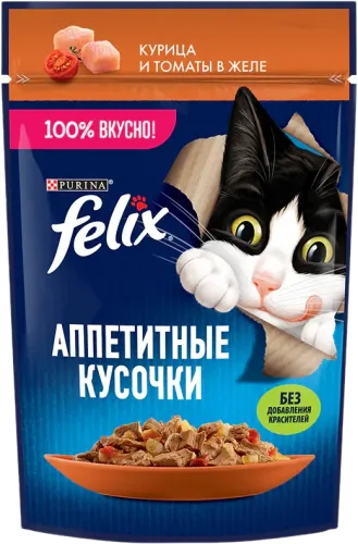 Felix Корм для кошек с курицей в томатном желе