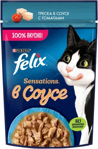 Felix Корм для кошек с треской в томате