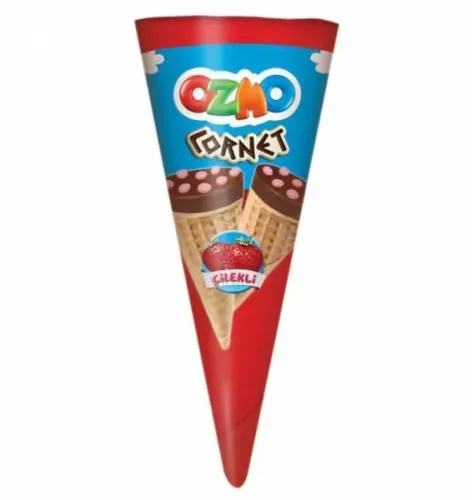 Cornet çiyələkli vaflı
