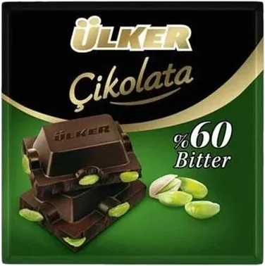 Горький шоколад Ülker с фисташками
