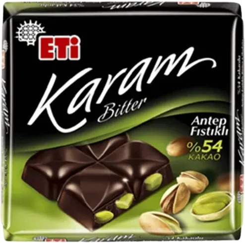 Karam tünd şokolad Antep fıstığı ilə