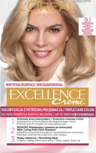 Saç boyası Excell N9.1 Blond Ashy