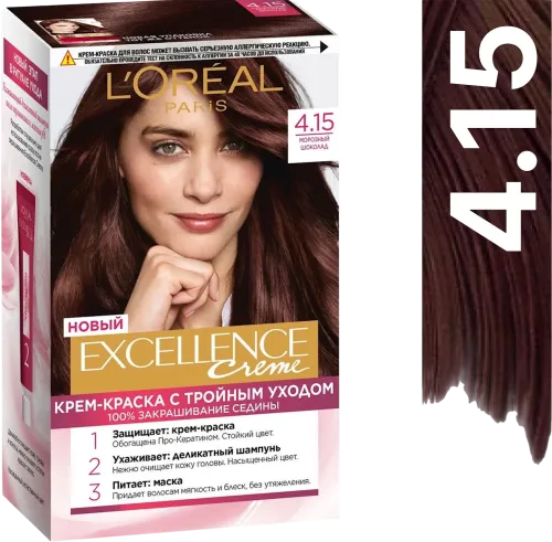 Davamlı krem-boya L'Oréal Paris Excellence Crème 4.15 Şaxtalı şokolad