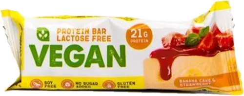Proteinli baton Vegan Çiyələk ilə banan tortu