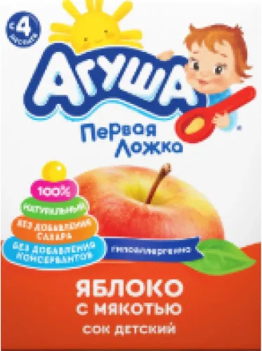 Uşaq şirəsi alma məti ilə 4+ ay
