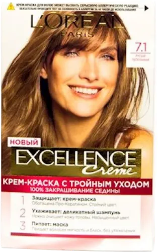 Davamlı krem-boya L'Oréal Paris Excellence Crème 7.1 Kül xurmayı