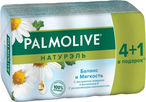 Мыло Натурэль туалетное Баланс и мягкость с экстрактом ромашки и витамином Е
