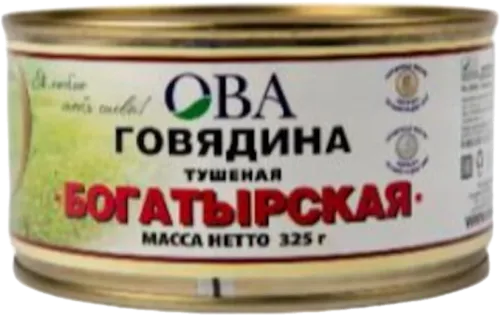 Konservləşdirilmiş ət bişmiş Ova Boqatirskaya