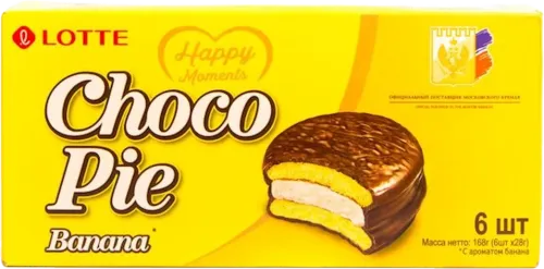 Şokolad şirəsi ilə peçenye Choco Pie banan dadı ilə (28 q х 6 əd)
