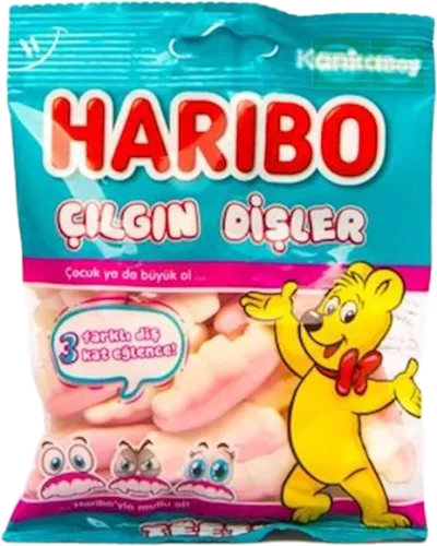 Çeynəməli konfetlər Teeth diş formasında