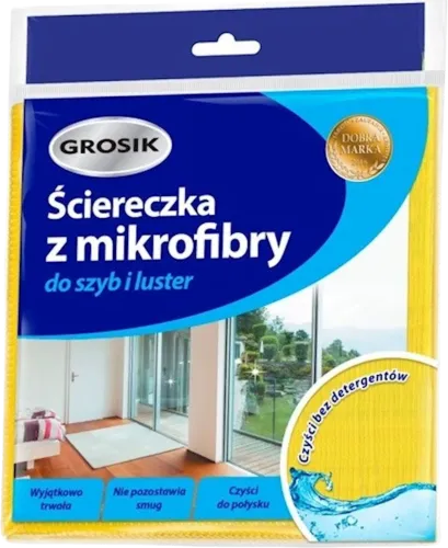 Салфетка для стекол и зеркал см микрофибра желтый