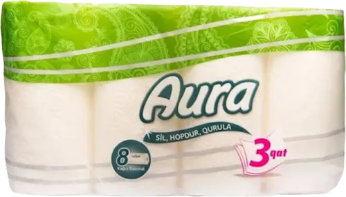 Mətbəx üçün kağız dəsmal 8 rulon 3 qatlı ağ