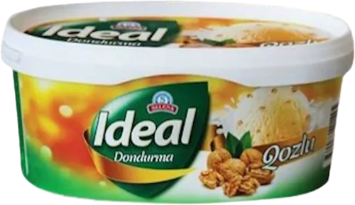 Dondurma ağ plombir qozlu