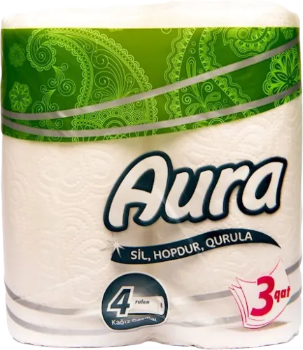 Mətbəx üçün kağız dəsmal 4 rulon 3 qatlı ağ
