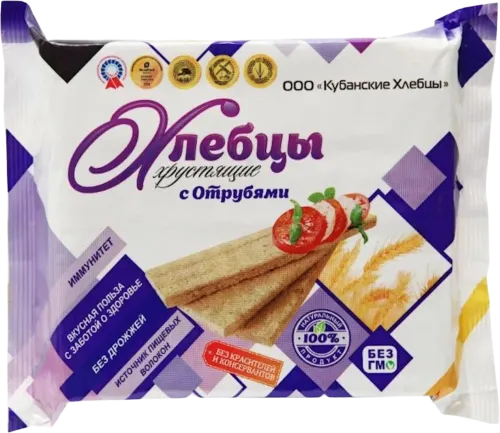 Crispy bread Kubanskie Khlebtsy with bran