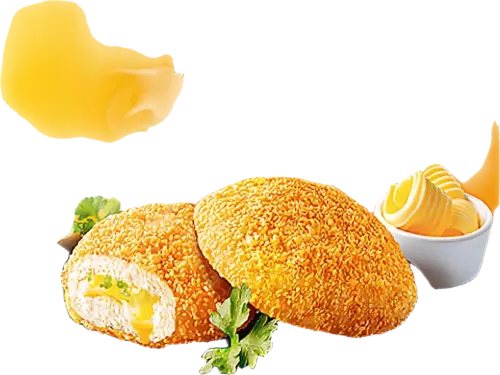 Kərə yağı və göyərti ilə Мираторг kotletləri