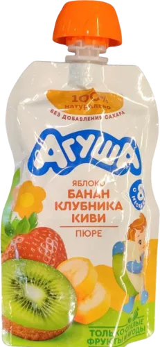 Meyvə püresi alma-banan-çiyələk-kivi