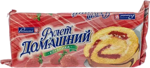 Домашний рулет клубничный